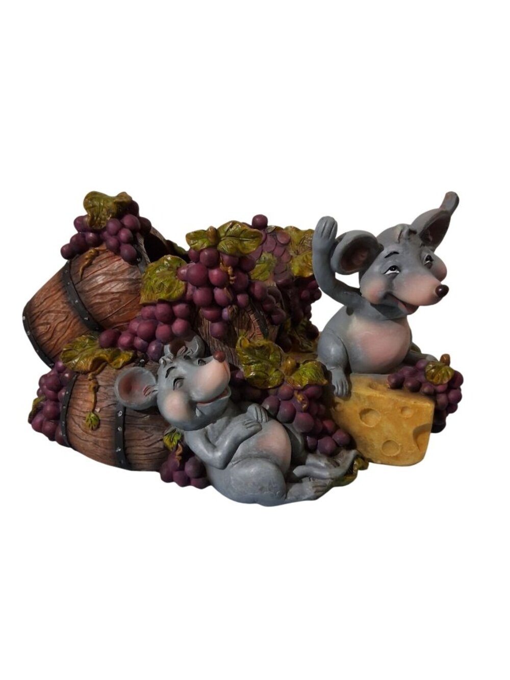 Drunken Happy Full Mice Wine Bottle Holder Figurine